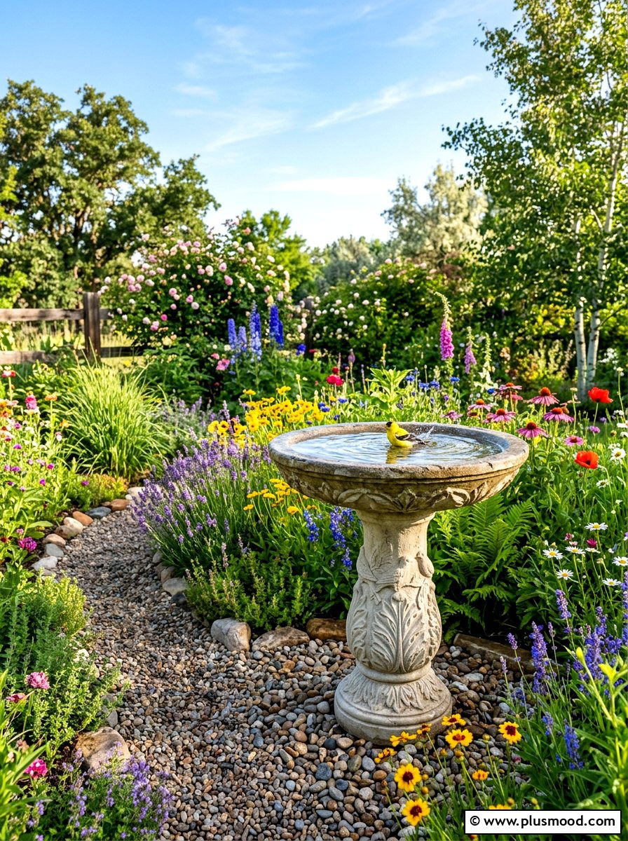 Let a Bird Bath Add Movement to a Still Corner