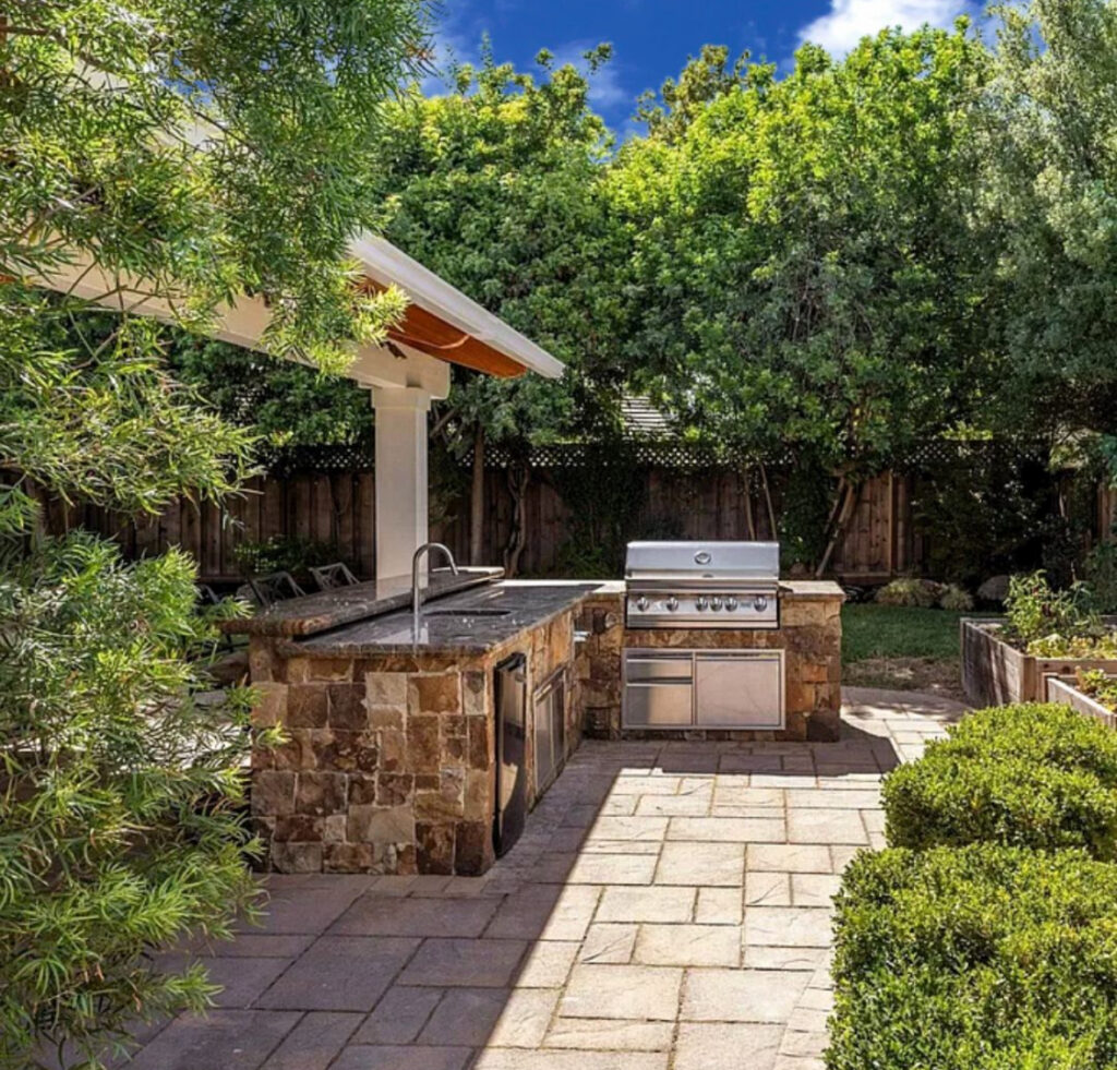 Add a Stone Kitchen Along a Garden Path