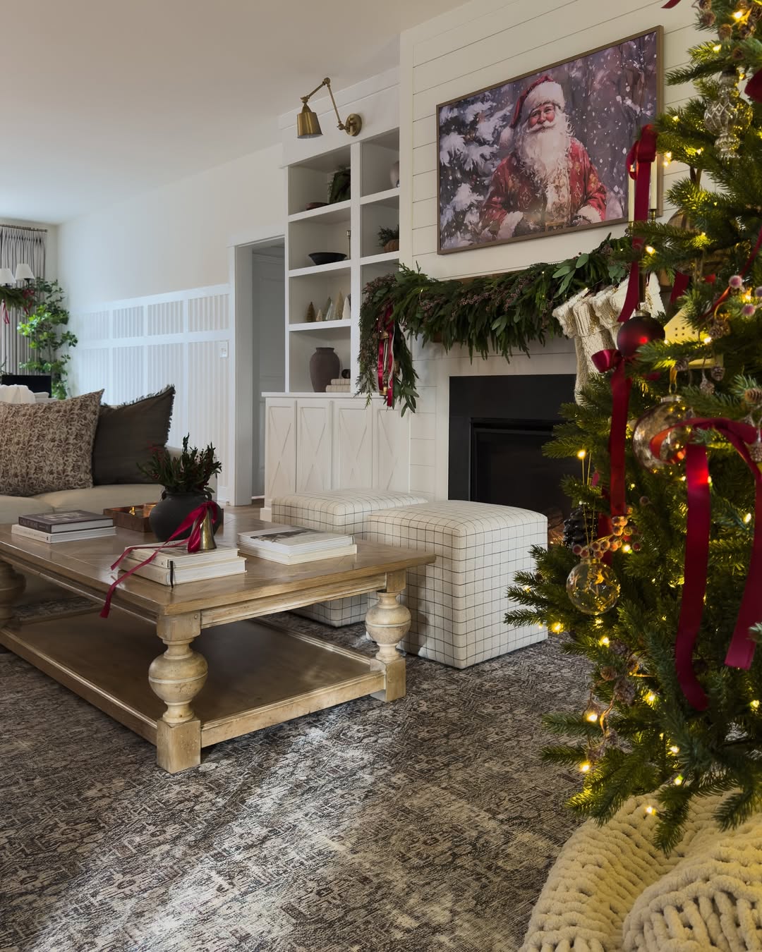 Create a Fireside Room with Classic Santa Touches