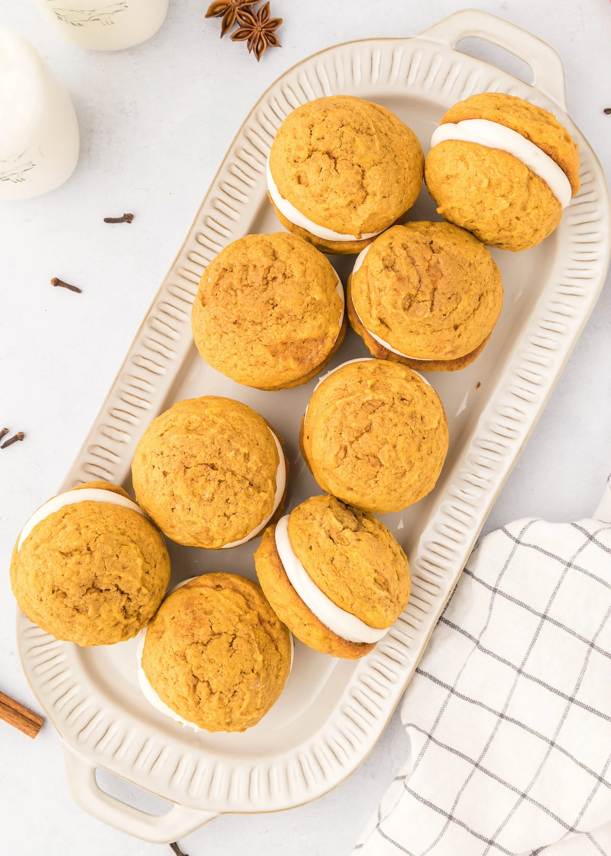 Tender Harvest Spice Cookie Sandwiches With Creamy Frosting