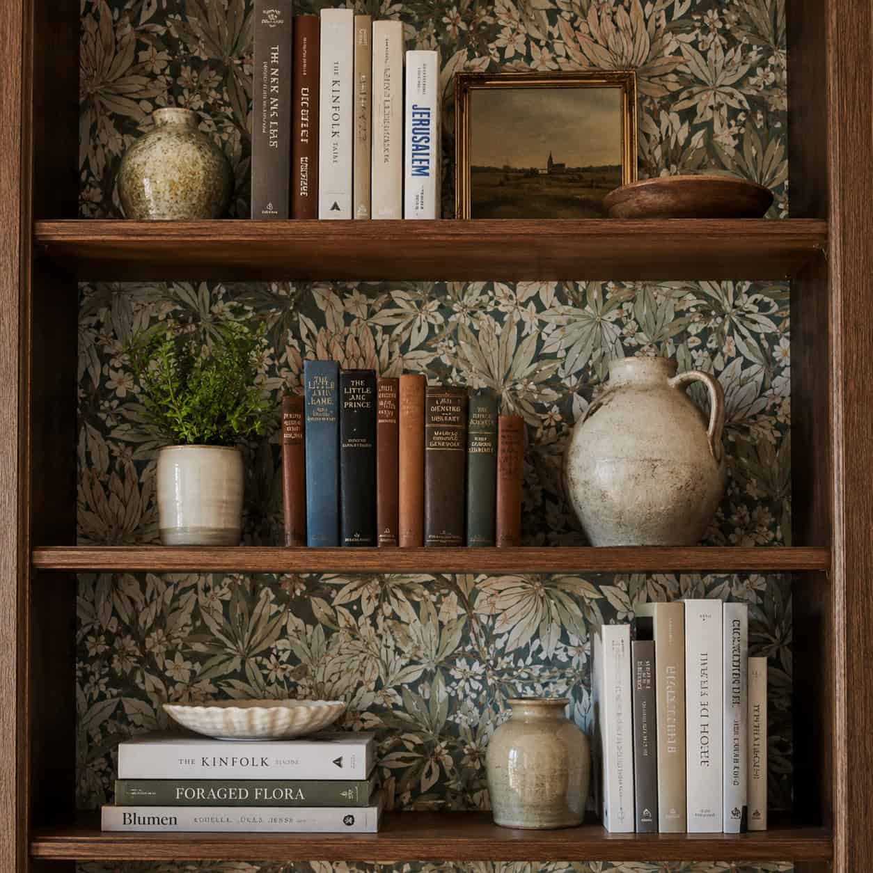 Add Patterned Backing Behind Open Shelving