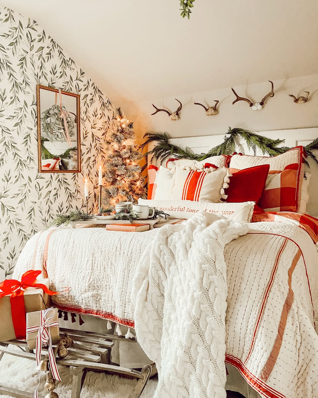 Place a Vintage Sled at the Foot of the Bed