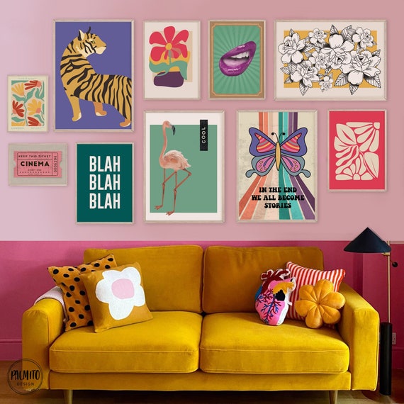 Vibrant Vintage Wall Art for a Budget-Friendly Living Room Refresh