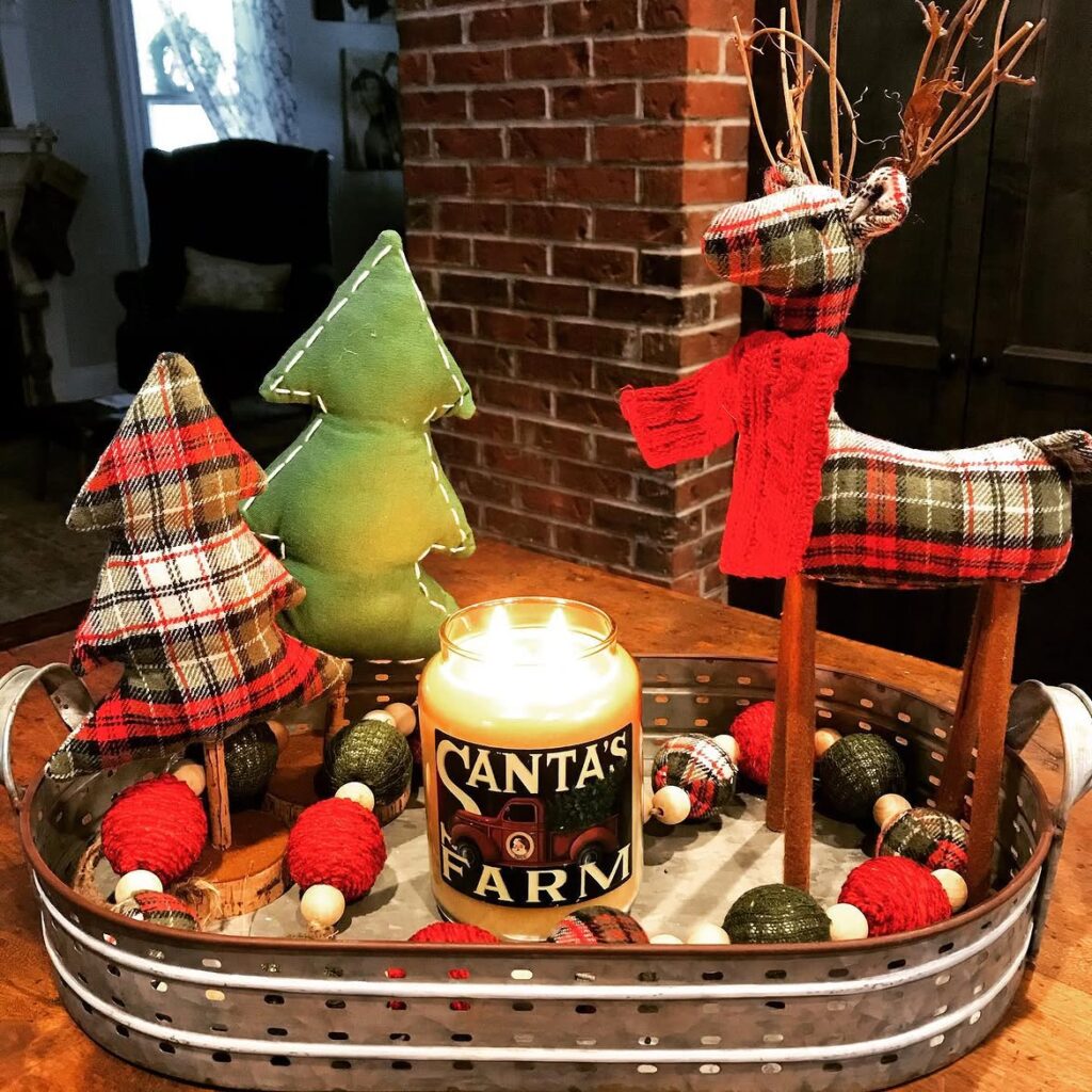 Cozy Plaid Pine & Reindeer Accents