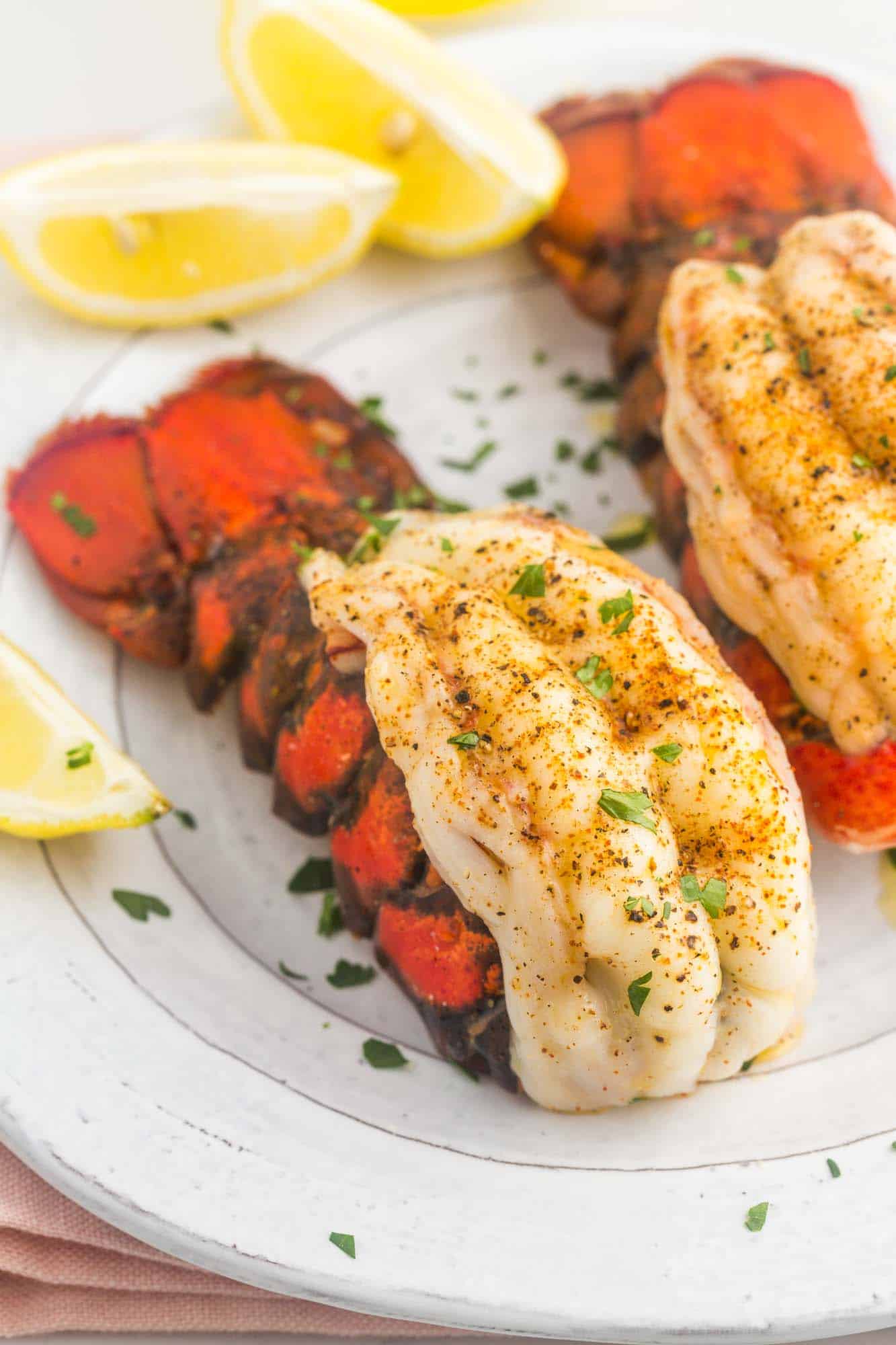 Herb Butter Broiled Lobster Tails