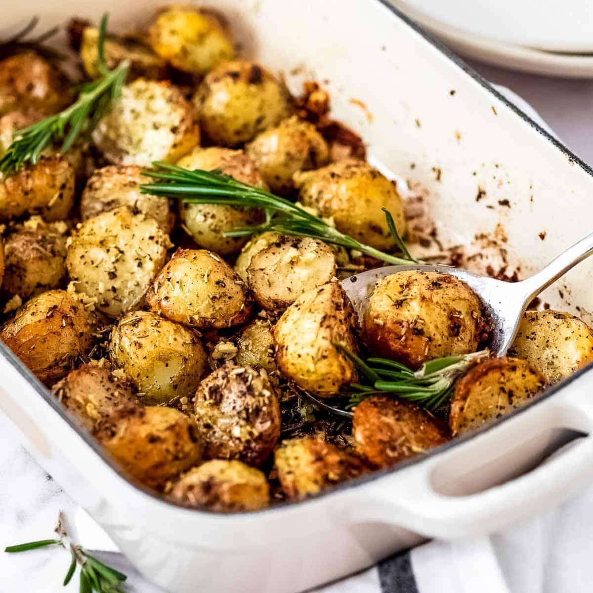 Crisp Smashed Potatoes with Garlic-Rosemary Butter