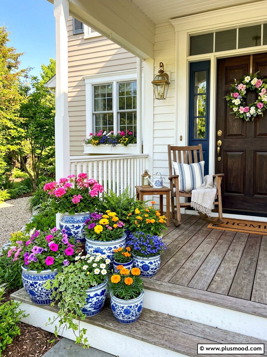 Cluster Containers Near the Entry or Porch
