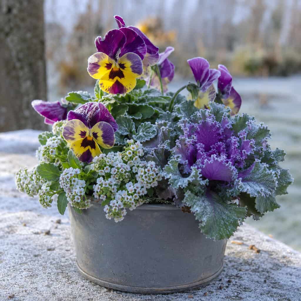 Small-Space Viola, Alyssum, and Ornamental Kale