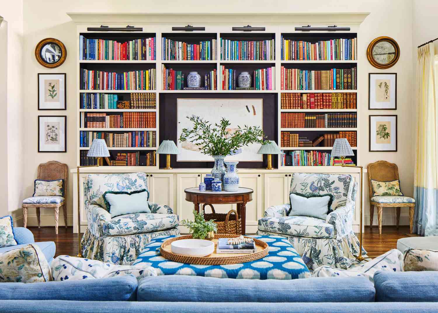 Elevate Your Living Room with Custom Shelving and a Statement Chair