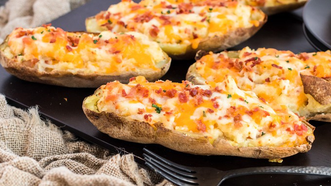 Herbed Cheddar Shells with Crispy Shallot & Bacon Crunch