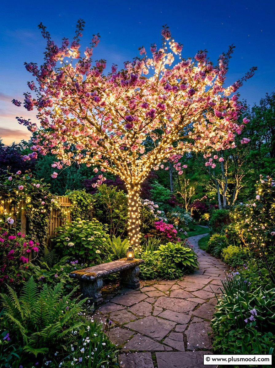 Tuck Tiny Lights Into a Garden Detail