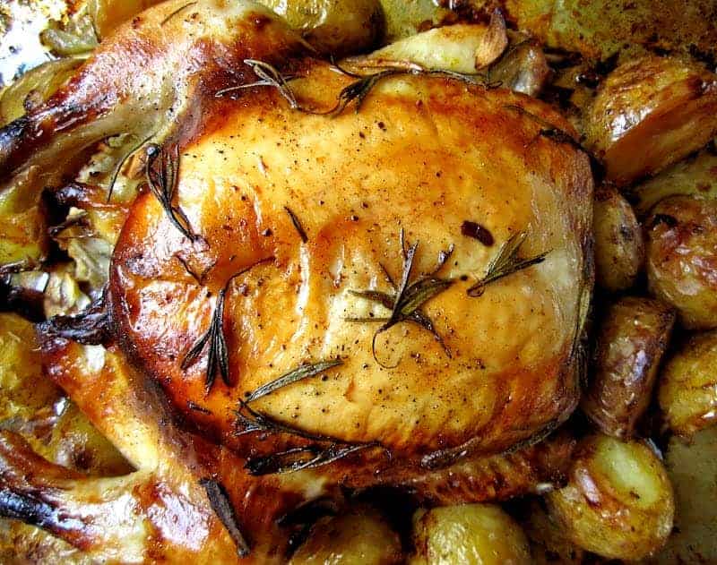 Herb-Roasted Lemon Garlic Chicken with Fingerling Potatoes