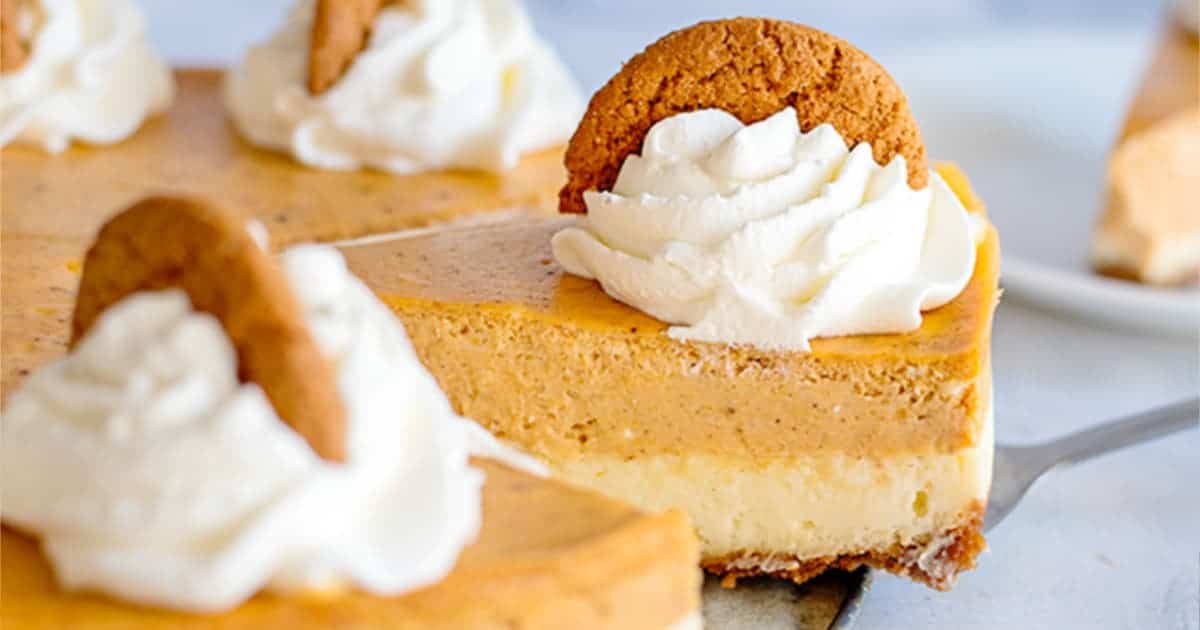 Harvest Swirl Pumpkin-Vanilla Cheesecake