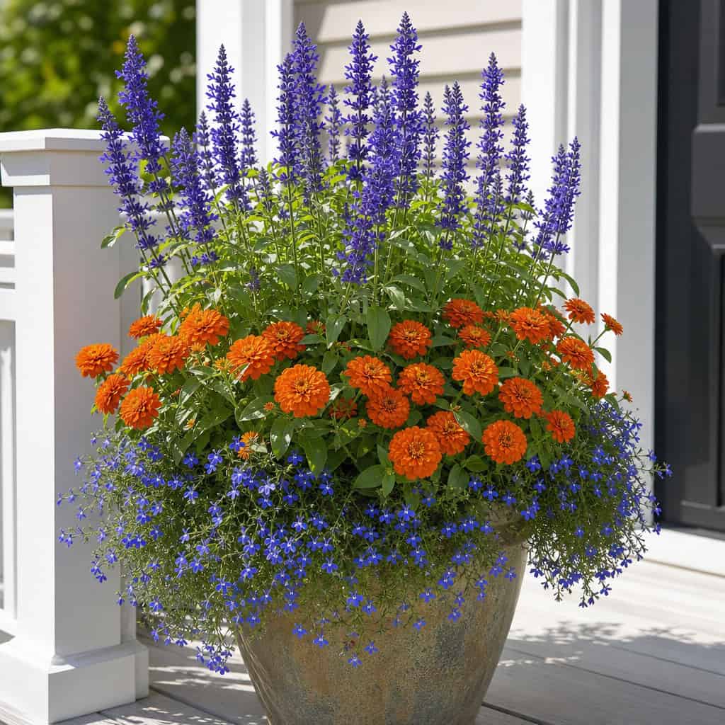 Flower-Farm Feeling with Zinnia, Salvia, and Trailing Lobelia