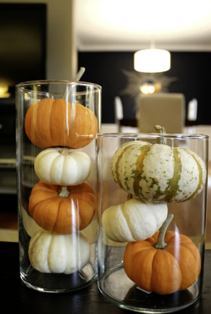 Moody Red and Orange Autumn Centerpiece