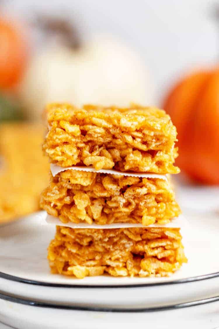 Autumn Spiced Crispy Cereal and Marshmallow Squares