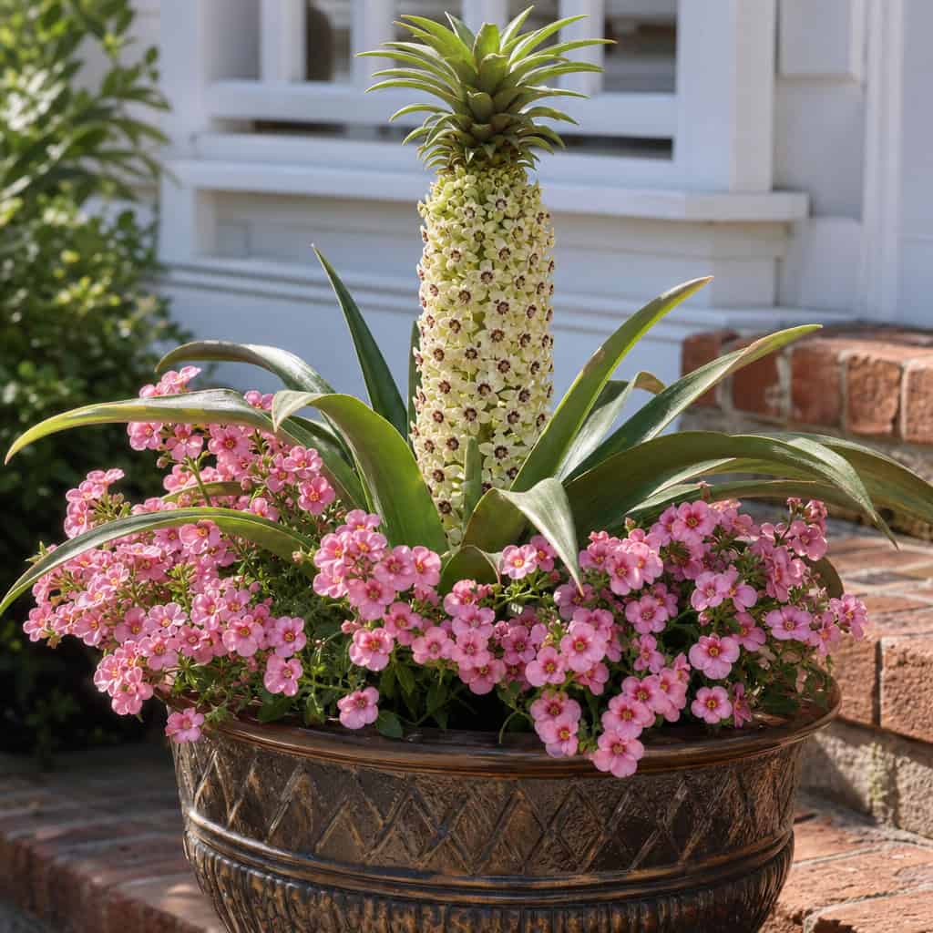 Conversation-Start Planter: Pineapple Lily and Diascia