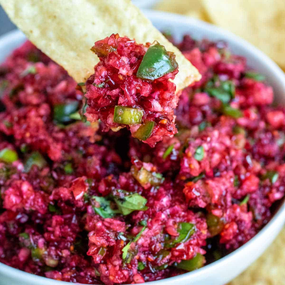 Cranberry-Chile Ricotta Crostini