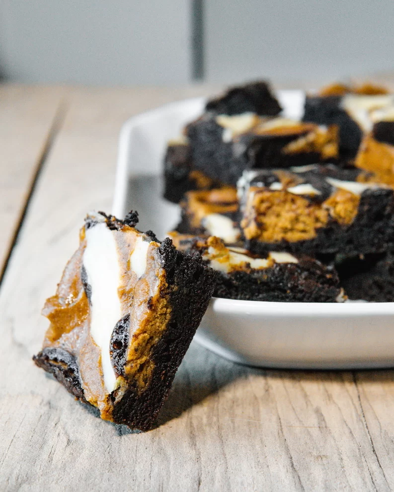 Autumn Marble Brownie-Cheesecake Bars