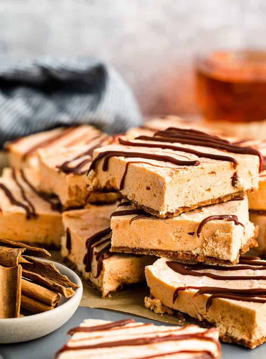 Spiced Pumpkin Cream Bars with Gingersnap Crust