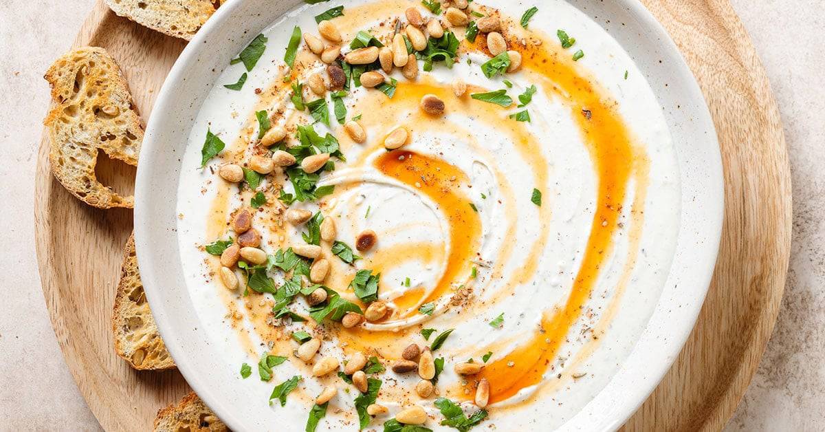 Honeyed Feta Cloud with Crispy Pita Wedges