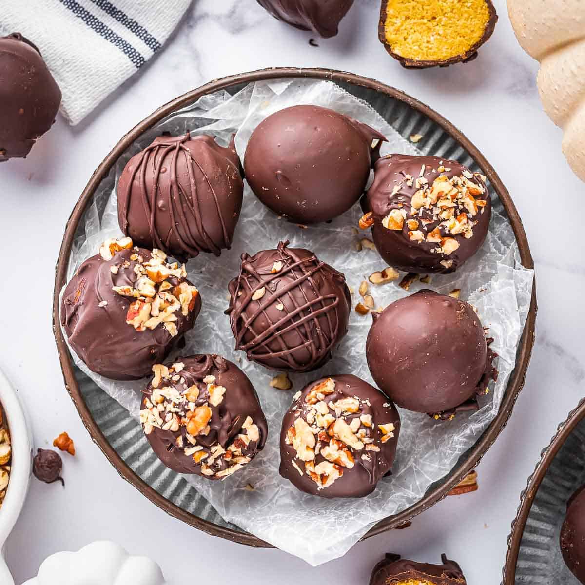 Decadent Chocolate-Coated Pumpkin Ganache Confections