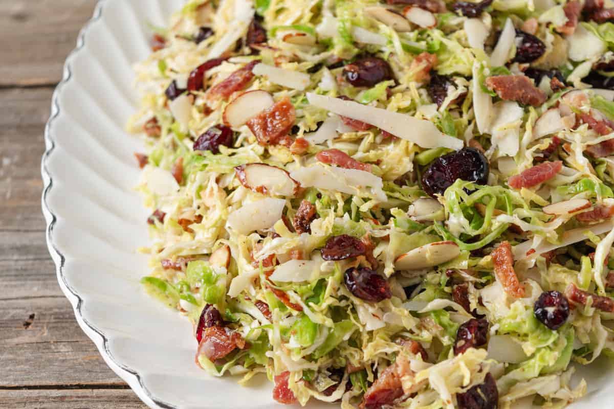 Maple-Walnut Shaved Brussels Slaw