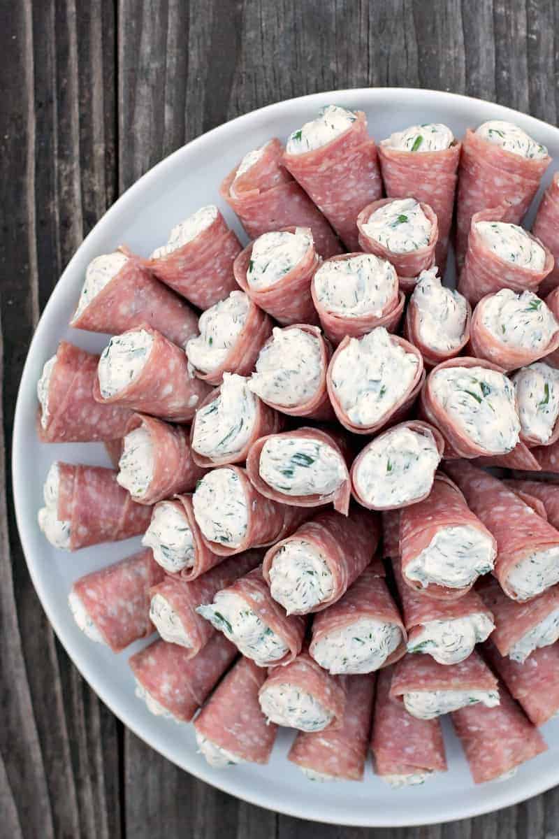 Harvest Salami Cones with Lemon-Herb Cream