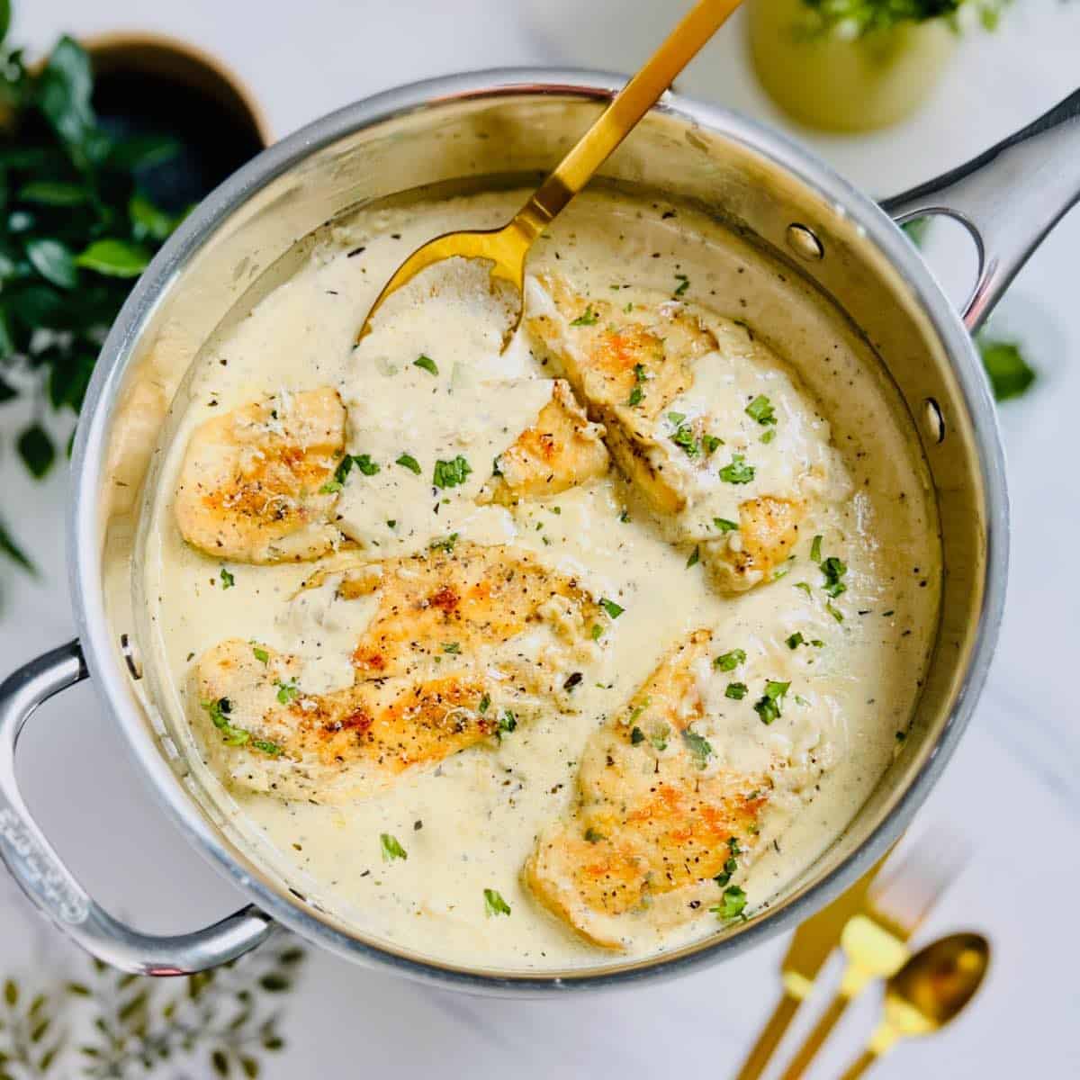 Holiday Truffle Cream Skillet Chicken