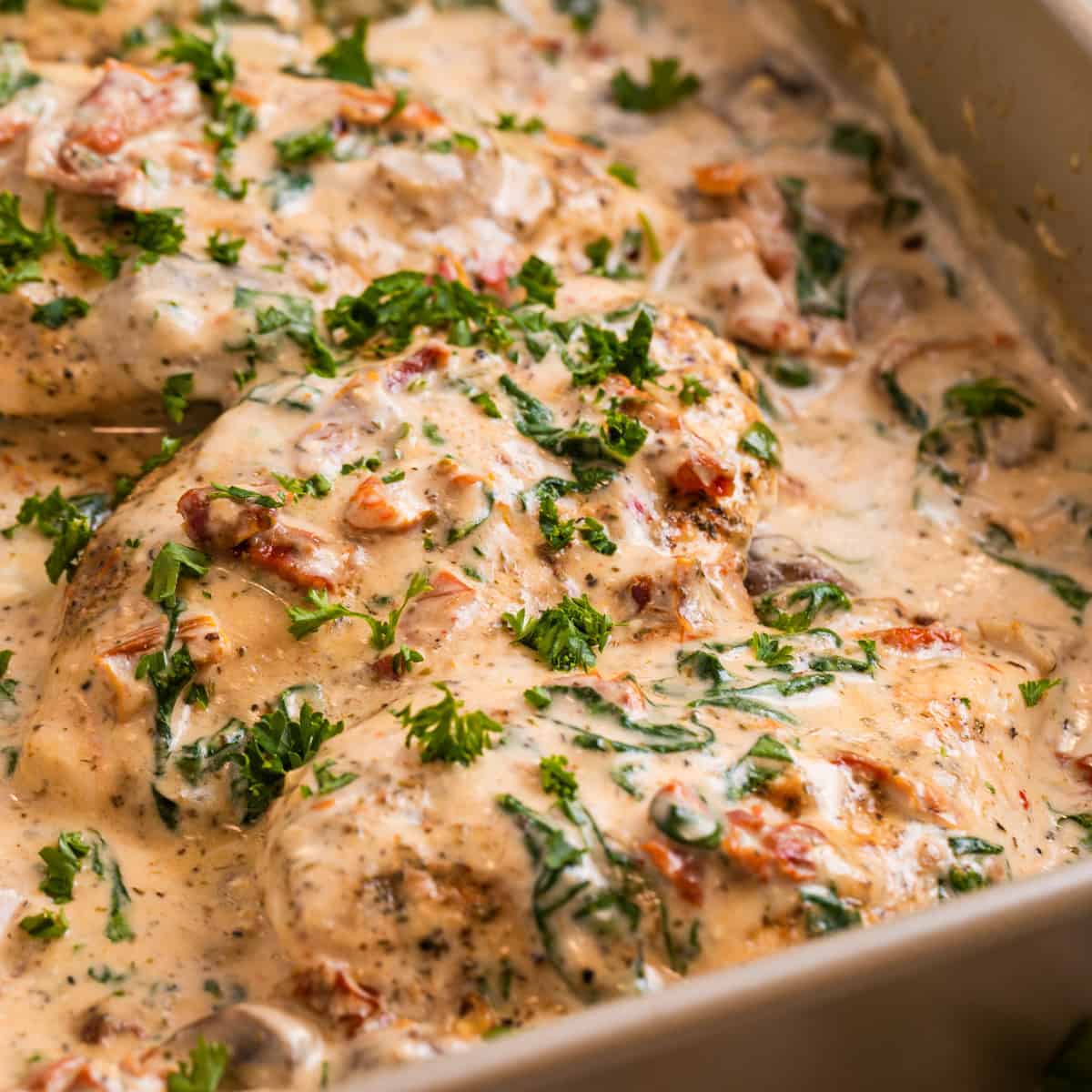 Festive Herbed Chicken with Sun-Dried Tomato Cream