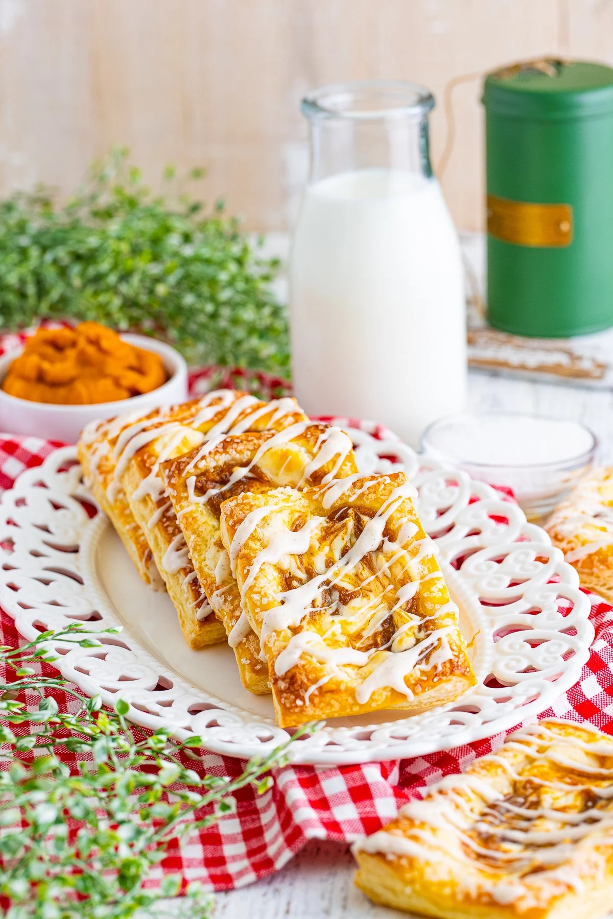 Buttery Autumn Pumpkin and Cream Cheese Pastries