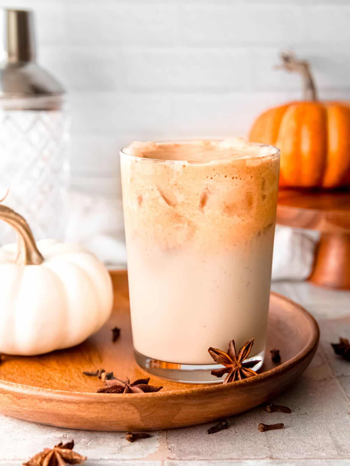 Chilled Spiced Chai With Velvet Pumpkin Cold Foam