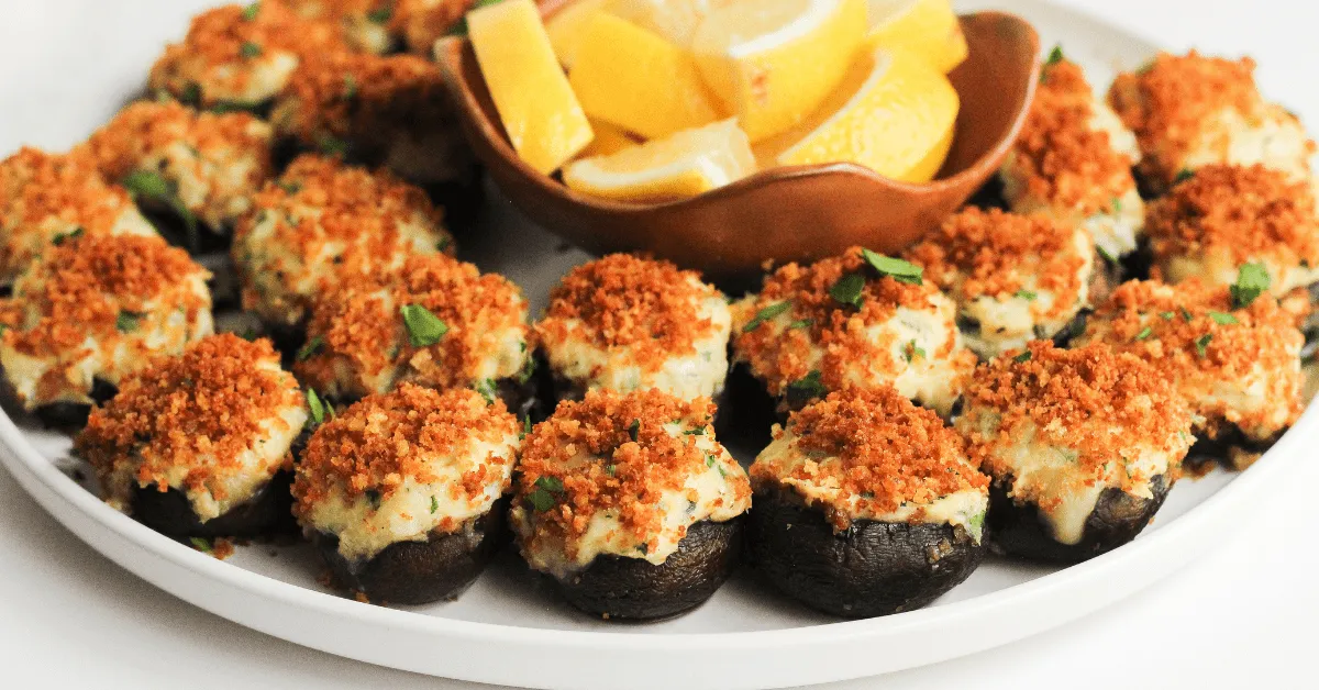 Holiday Crab-Stuffed Cremini Caps