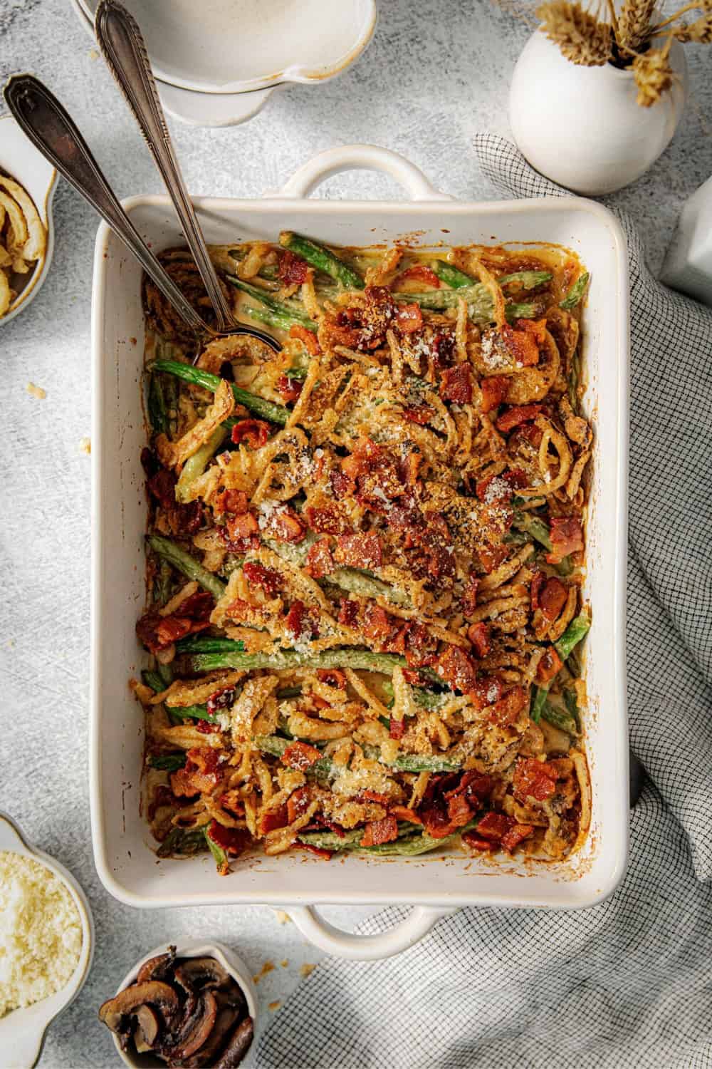 Holiday Bacon-Crust Green Bean Gratin