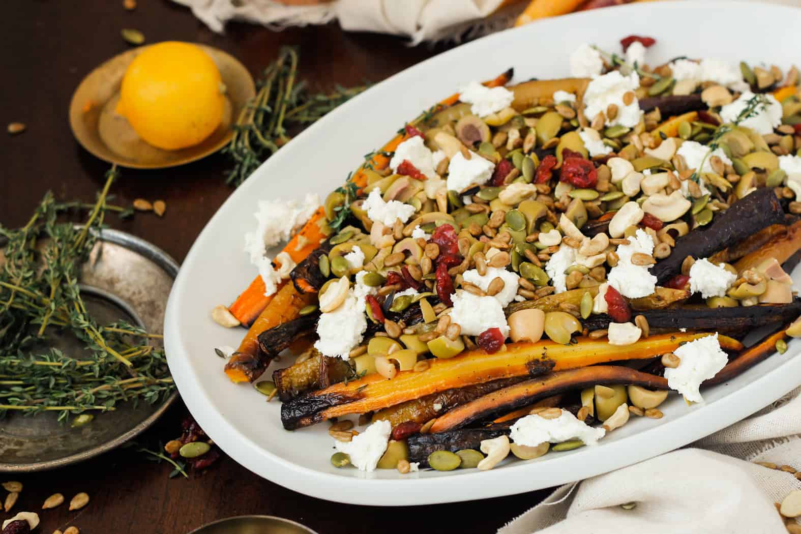 Levant-Spiced Honey Carrots with Tahini & Pomegranate