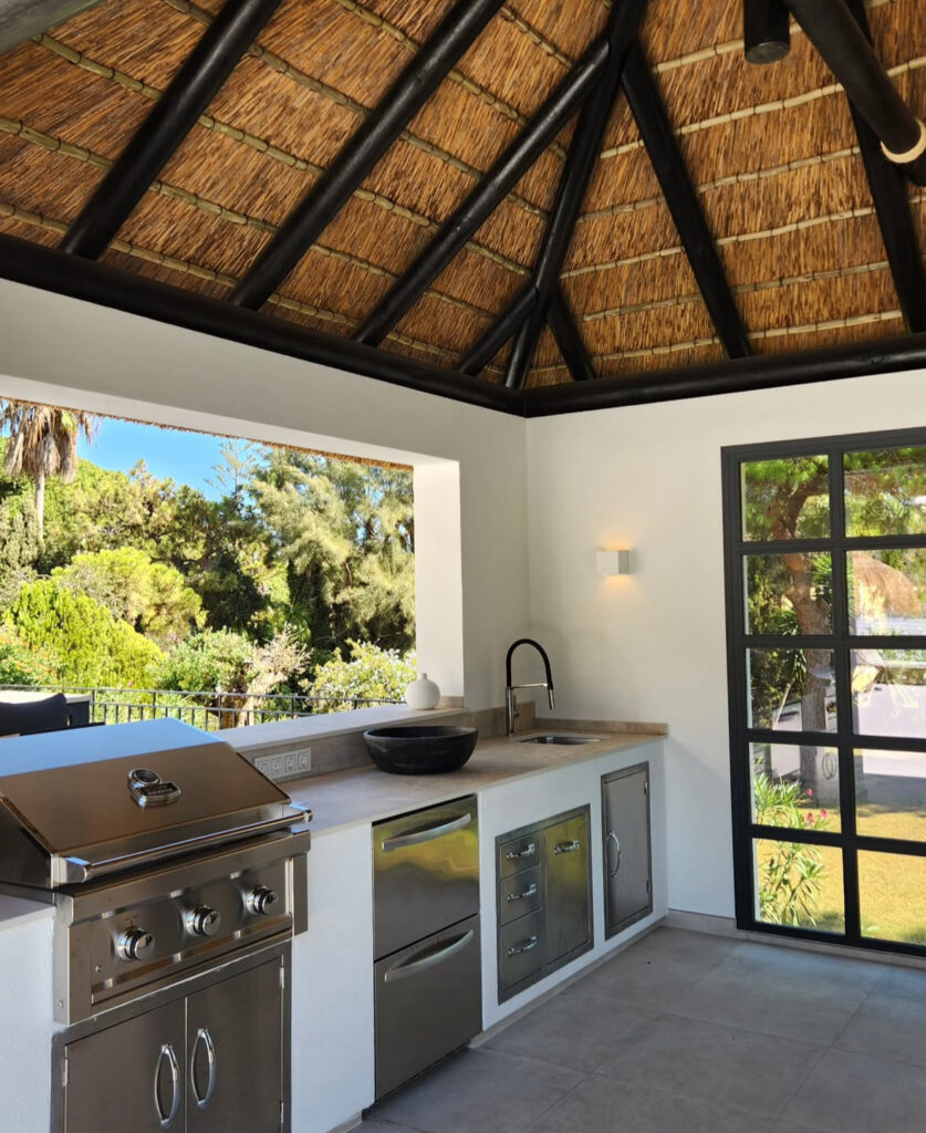 Create a Coastal Cookhouse With a Thatched Canopy