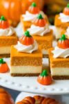 Autumn Ribbon Pumpkin Cheesecake Squares