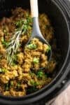 Warm Holiday Crockpot Dressing
