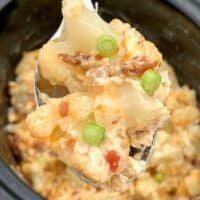 Slow Cooker Bacon Cheddar Cauliflower Bake