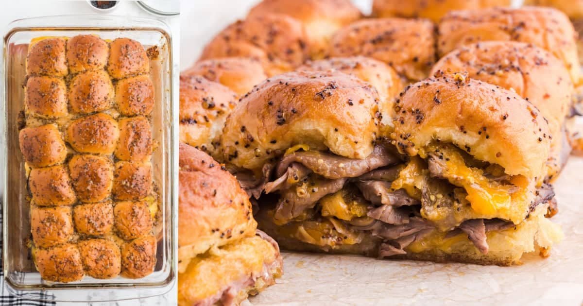 Rosemary Garlic Roast Beef and Cheddar Brioche Sliders