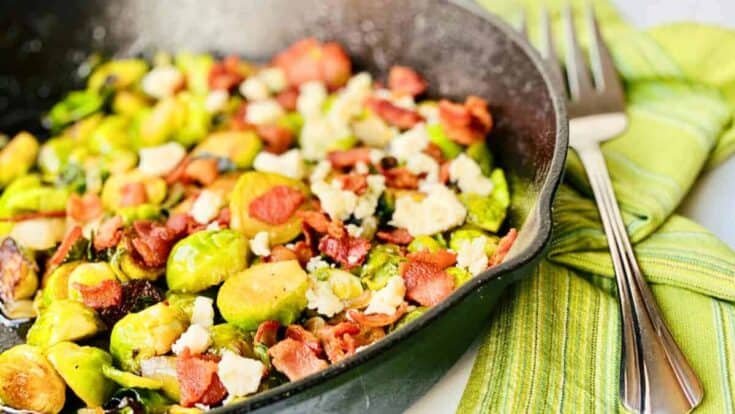 Maple-Browned Brussels with Smoky Bacon