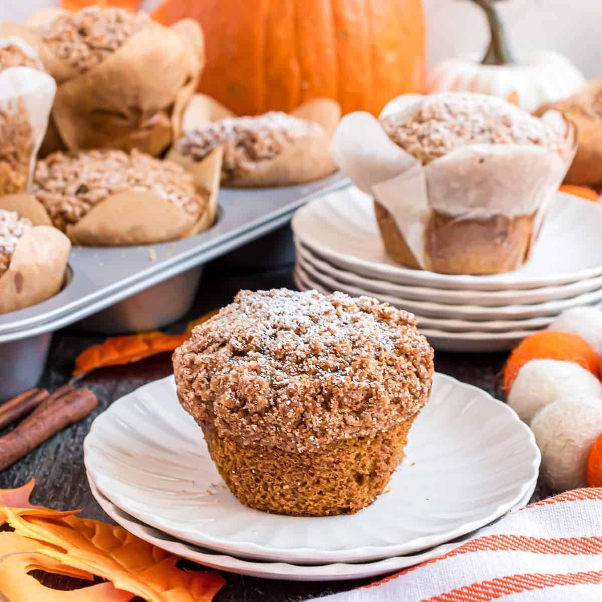 Autumn Spiced Pumpkin Muffins With Crisp Streusel Topping