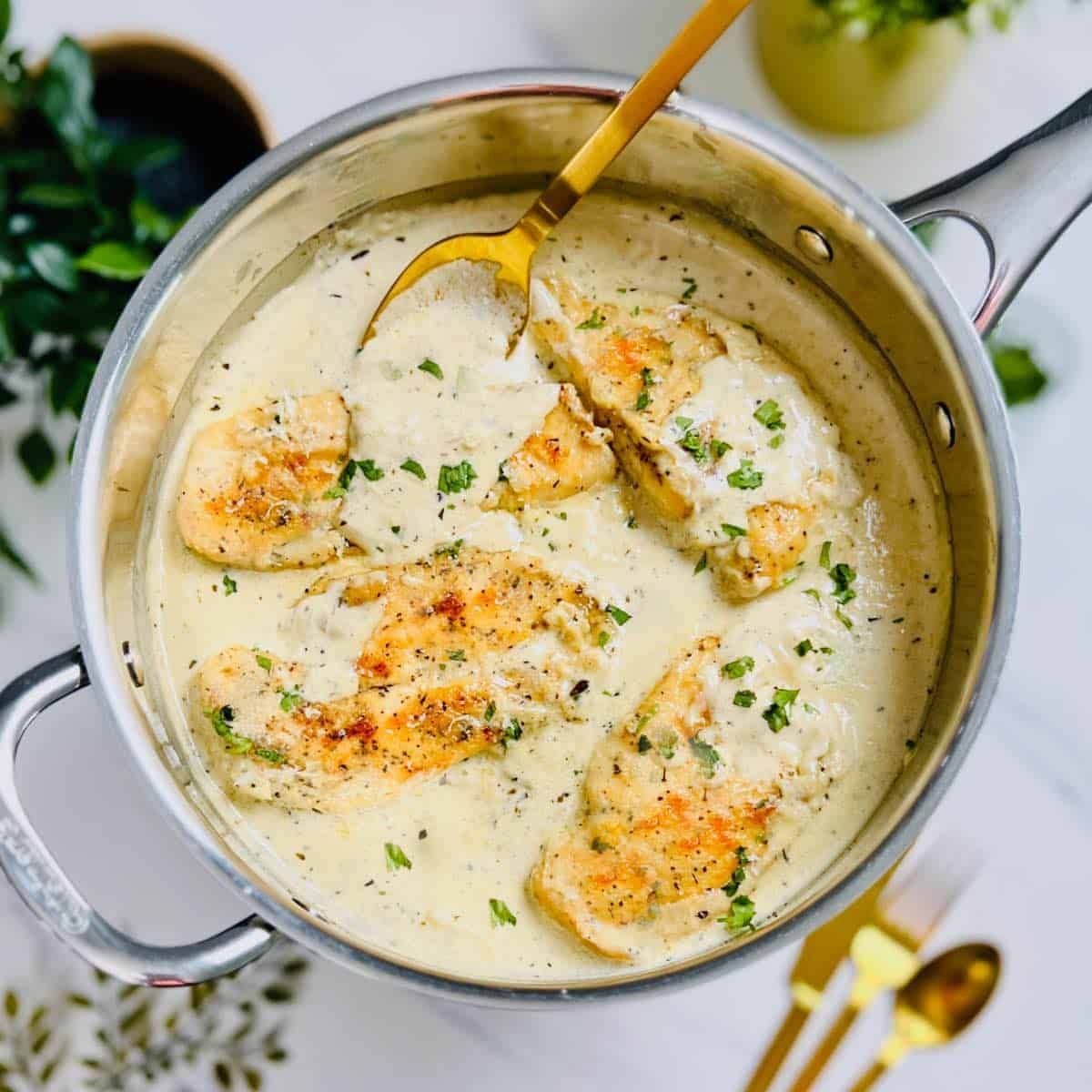 Holiday Truffle Cream Skillet Chicken