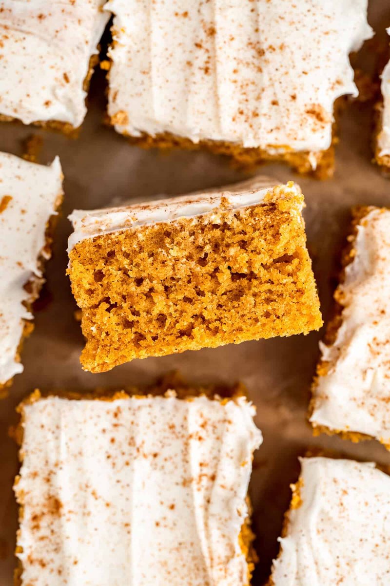 Spiced Autumn Pumpkin Squares With Cream Cheese Icing
